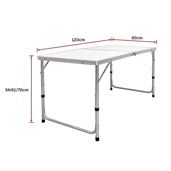 Aluminium Folding Table 120cm Portable Indoor Outdoor Picnic Party Camping Tables - RnR Galore