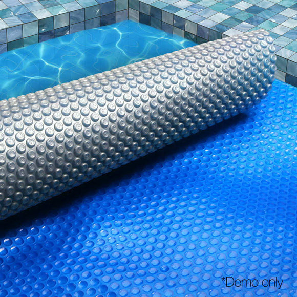 Aquabuddy Pool Cover 11x6.2m 400 Micron Swimming Pool Solar Blanket Blue Silver - RnR Galore
