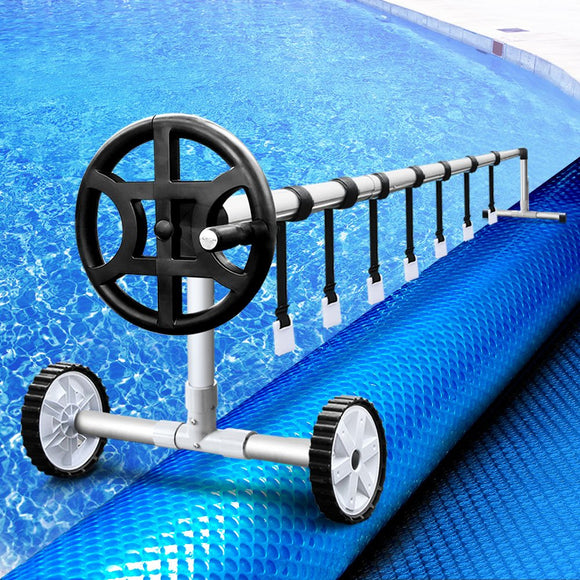 Aquabuddy Pool Cover 500 Micron 10x4m Blue Swimming Pool Solar Blanket 4m Roller - RnR Galore
