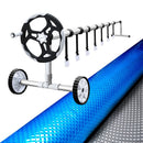 Aquabuddy Pool Cover 500 Micron 10x4m Swimming Pool Solar Blanket Blue Silver 5.5m Roller - RnR Galore