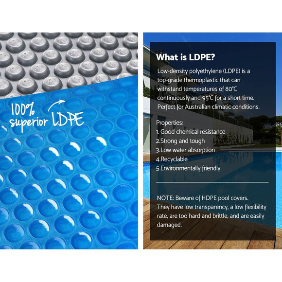 Aquabuddy Pool Cover 9.5x5m 400 Micron Silver Swimming Pool Solar Blanket 5.5m Roller - RnR Galore