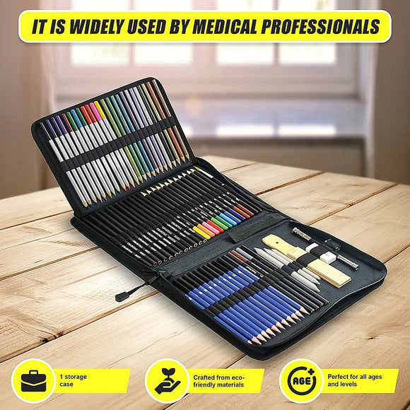 Art Sketch Pencils Oil Drawing Colouring Graphite Charcoal Pencil Set 72pcs/set - RnR Galore