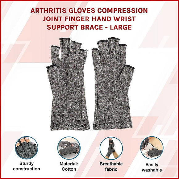 Arthritis Gloves Compression Joint Finger Hand Wrist Support Brace - Large - RnR Galore