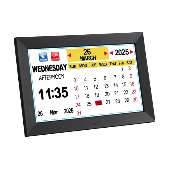 Artiss 10" Digital Day Clock Alarm Calendar Dementia Date Week Desk Clocks Black - RnR Galore
