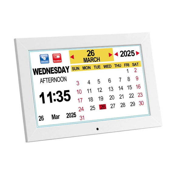 Artiss 10" Digital Day Clock Alarm Calendar Dementia Date Week Desk Clocks White - RnR Galore