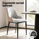 Artiss 1x Dining Chair Hollow PU Leather Kitchen Lounge Cafe Accent Chairs Grey - RnR Galore