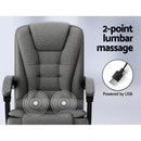 Artiss 2 Point Massage Office Chair Fabric Black - RnR Galore