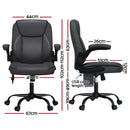 Artiss 2 Point Massage Office Chair Leather Mid Back Grey - RnR Galore