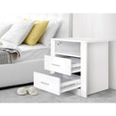 Artiss 2 X Bedside Table 2 Drawers with Shelf - TARA White - RnR Galore
