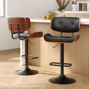 Artiss 2x Bar Stools Gas Lift Leather All Black - RnR Galore