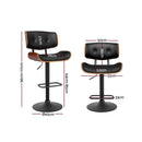 Artiss 2x Bar Stools Gas Lift Leather All Black - RnR Galore