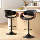 Artiss 2x Bar Stools Gas Lift Leather w/Armrest - RnR Galore