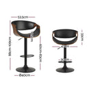 Artiss 2x Bar Stools Gas Lift Leather w/Armrest - RnR Galore