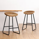 Artiss 2x Bar Stools Kitchen Dining Chairs Counter Stool PU Leather Metal Brown - RnR Galore