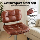 Artiss 2x Bar Stools Kitchen Swivel Gas Lift Counter Chair Tuft PU Leather Brown - RnR Galore