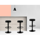 Artiss 2x Bar Stools Leather Padded Gas Lift Black - RnR Galore