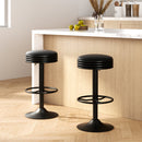 Artiss 2x Bar Stools Leather Padded Gas Lift Black - RnR Galore