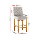 Artiss 2x Bar Stools Linen Upholstered Chairs - RnR Galore