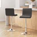 Artiss 2x Bar Stools Padded Leather Gas Lift Grey - RnR Galore
