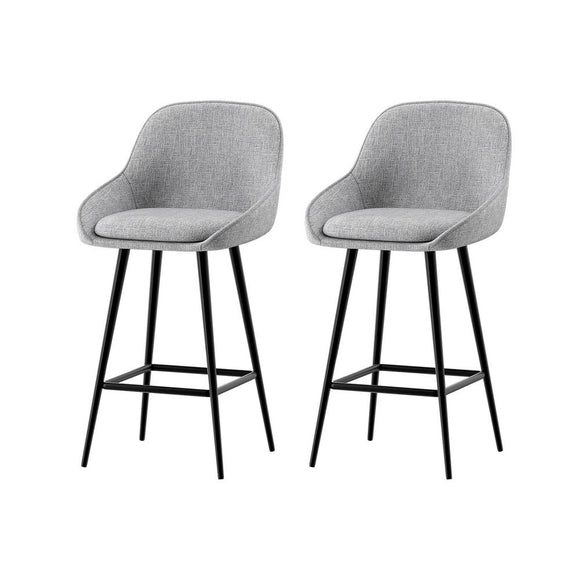 Artiss 2x Bar Stools Upholstered Stool Counter Seat Kitchen Dining Chairs - RnR Galore