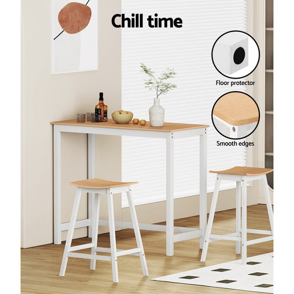 Artiss 2x Bar Stools Wooden Chairs Oak - RnR Galore