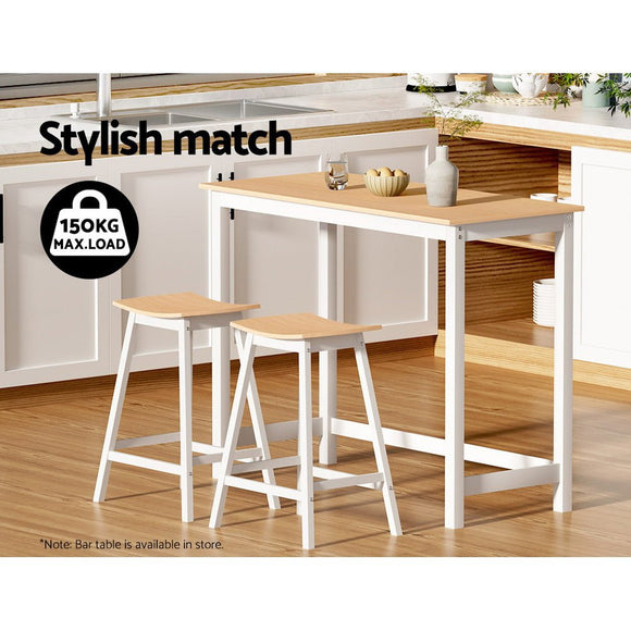 Artiss 2x Bar Stools Wooden Chairs Oak - RnR Galore