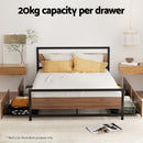 Artiss 2x Bed Frame Storage Drawers Trundle Black - RnR Galore