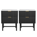 Artiss 2x Bedside Table 2 Drawers - Black - RnR Galore