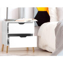 Artiss 2X Bedside Table 2 Drawers - BODEN White - RnR Galore