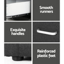 Artiss 2X Bedside Table 2 Drawers Fabric - CADEN Charcoal - RnR Galore