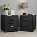 Artiss 2X Bedside Table 2 Drawers Fabric - CADEN Charcoal - RnR Galore