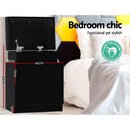 Artiss 2X Bedside Table 2 Drawers Lift - up Storage Black - RnR Galore