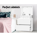 Artiss 2X Bedside Table 2 Drawers Lift - up Storage White - RnR Galore