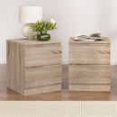 Artiss 2x Bedside Table 2 Drawers - PEPE Oak - RnR Galore