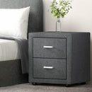 Artiss 2X Bedside Table 2 Drawers Side Table Fabric - CADEN Grey - RnR Galore