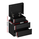 Artiss 2X Bedside Table LED 2 Drawers Lift - up Storage - COLEY Black - RnR Galore