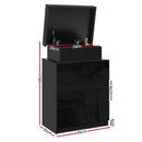 Artiss 2X Bedside Table LED 3 Drawers - COLEY Black - RnR Galore