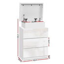 Artiss 2X Bedside Table LED 3 Drawers - COLEY White - RnR Galore