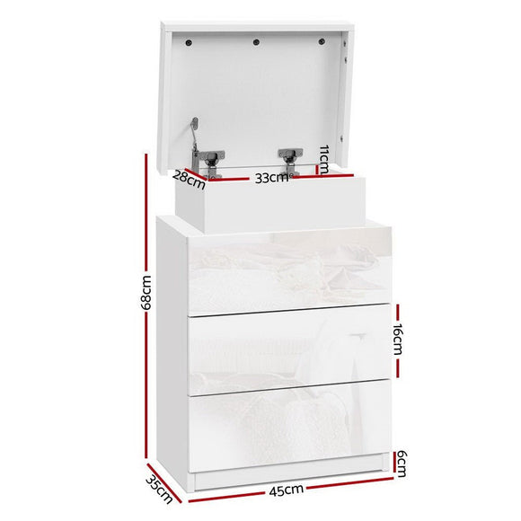 Artiss 2X Bedside Table LED 3 Drawers - COLEY White - RnR Galore