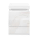 Artiss 2X Bedside Table LED 3 Drawers - COLEY White - RnR Galore