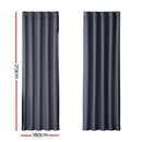 Artiss 2X Blockout Curtains Eyelet 180x213cm Charcoal - RnR Galore