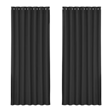 Artiss 2X Blockout Curtains Eyelet 240x230cm Black - RnR Galore