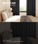 Artiss 2X Blockout Curtains Eyelet 240x230cm Black - RnR Galore