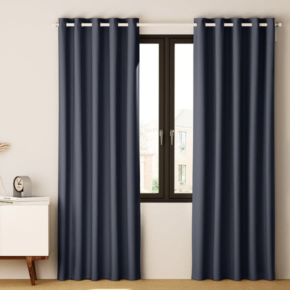 Artiss 2X Blockout Curtains Eyelet 300x230cm Charcoal - RnR Galore