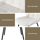 Artiss 2x Dining Chairs Velvet Tufted Kitchen Lounge Cafe Accent Chair Beige - RnR Galore