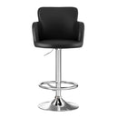 Artiss 2x Leather Bar Stools Swivel Adjustable Gas Lift PU Counter Chairs Black - RnR Galore