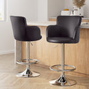 Artiss 2x Leather Bar Stools Swivel Adjustable Gas Lift PU Counter Chairs Brown - RnR Galore