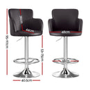 Artiss 2x Leather Bar Stools Swivel Adjustable Gas Lift PU Counter Chairs Brown - RnR Galore