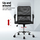 Artiss 2x Mesh Office Chair Mid Back Black - RnR Galore