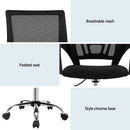 Artiss 2x Mesh Office Chair Mid Back Black - RnR Galore